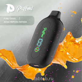 Puffmi  PURE  V2  Acai Peach Pitaya (Асаи Персик Питайя) 12000 затяжек